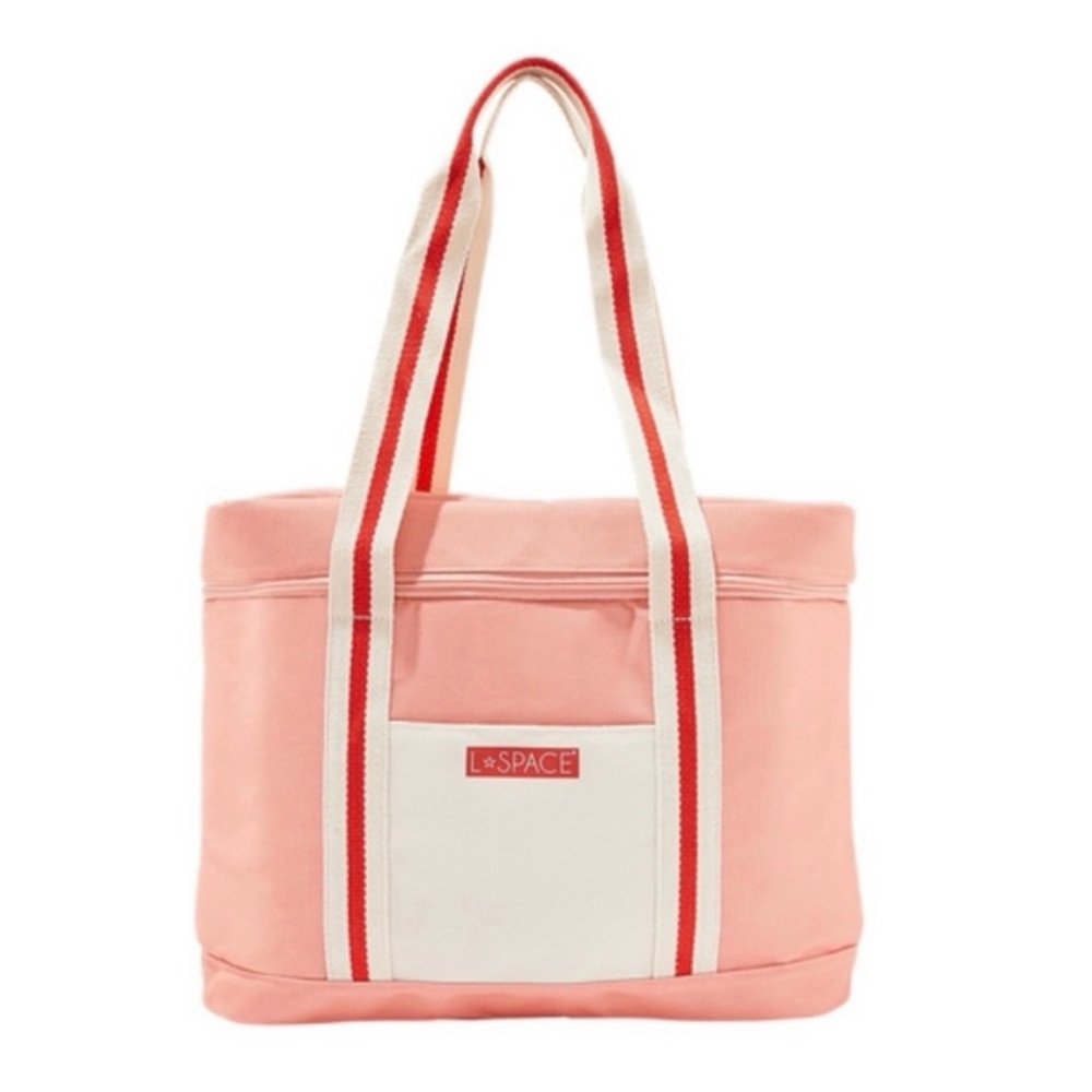 NWT L*Space Pink and White Cooler Bag with Double Straps